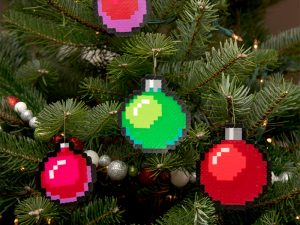8-Bit Pixelated Tree Ornaments | Million Dollar Gift Ideas