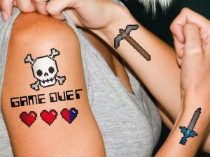 8-Bit Temporary Tattoos | Million Dollar Gift Ideas