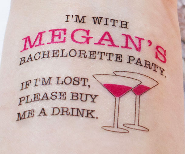 Bachelorette Party Temporary Tattoos