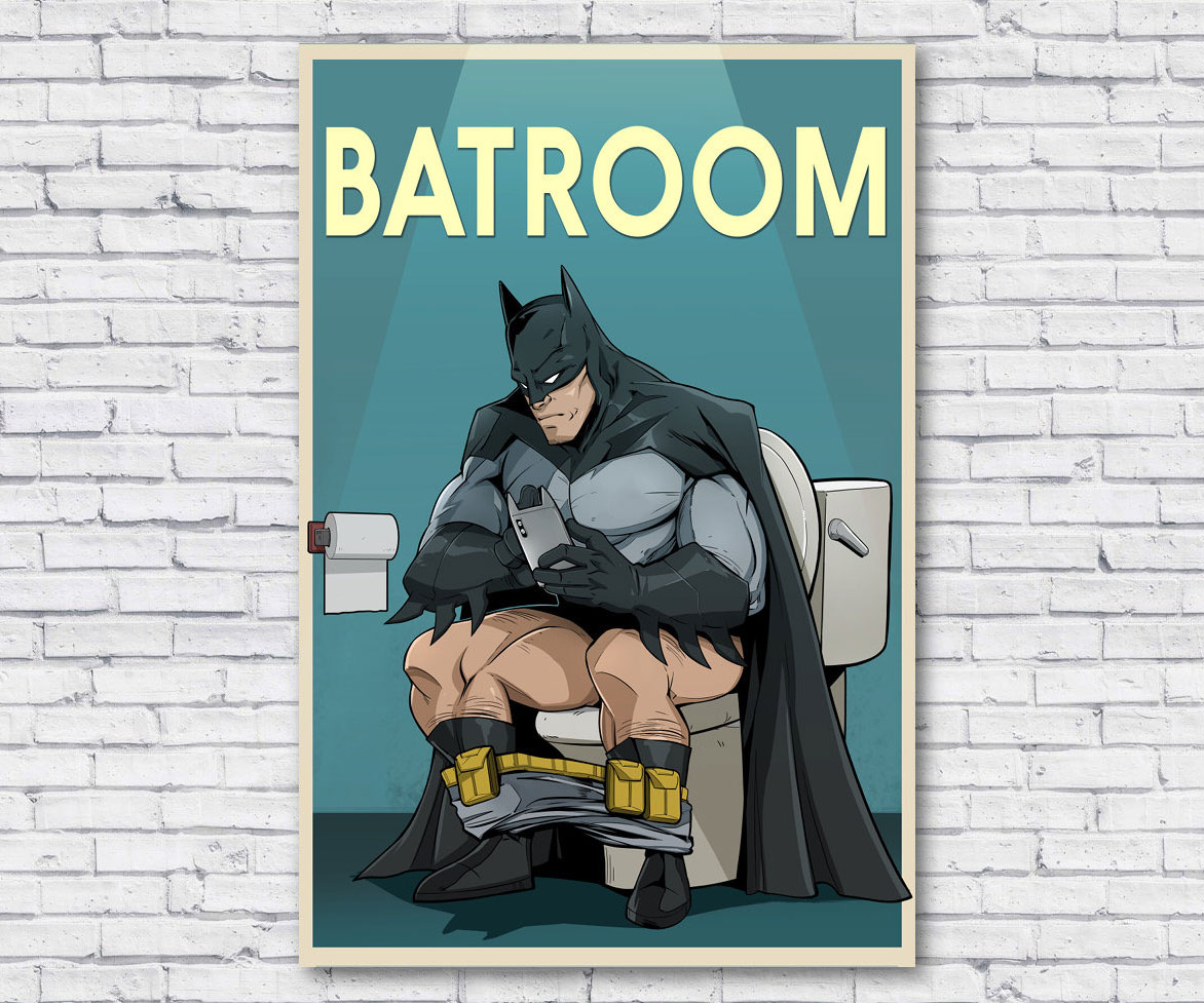 Batman Bathroom Poster