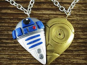 C-3PO R2-D2 Heart Necklace | Million Dollar Gift Ideas