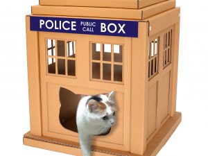 Cardboard TARDIS Cat House | Million Dollar Gift Ideas
