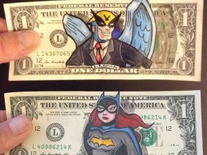 Cartoon Superhero Dollar Bill Art | Million Dollar Gift Ideas