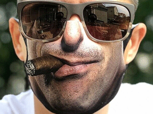 Cigar In Mouth Face Mask.gif