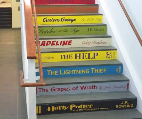 Classic Book Stair Decals