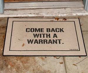 Come Back With A Warrant Doormat 1