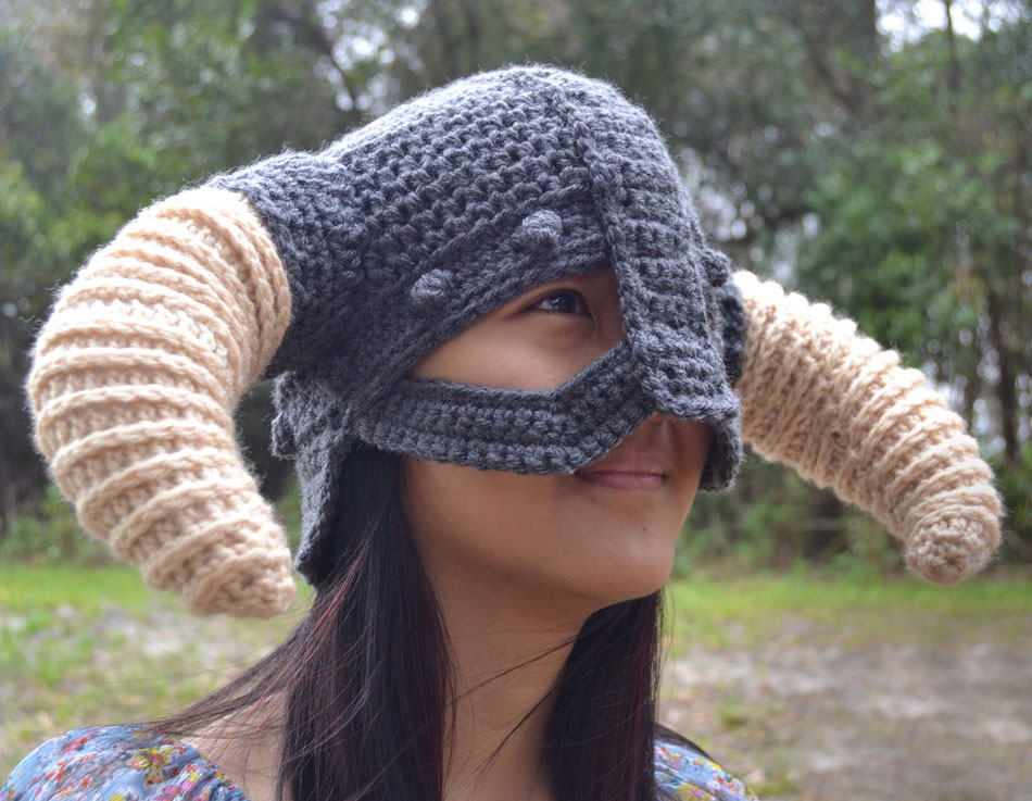 Crochet Skyrim Viking Helmet 1.jpg