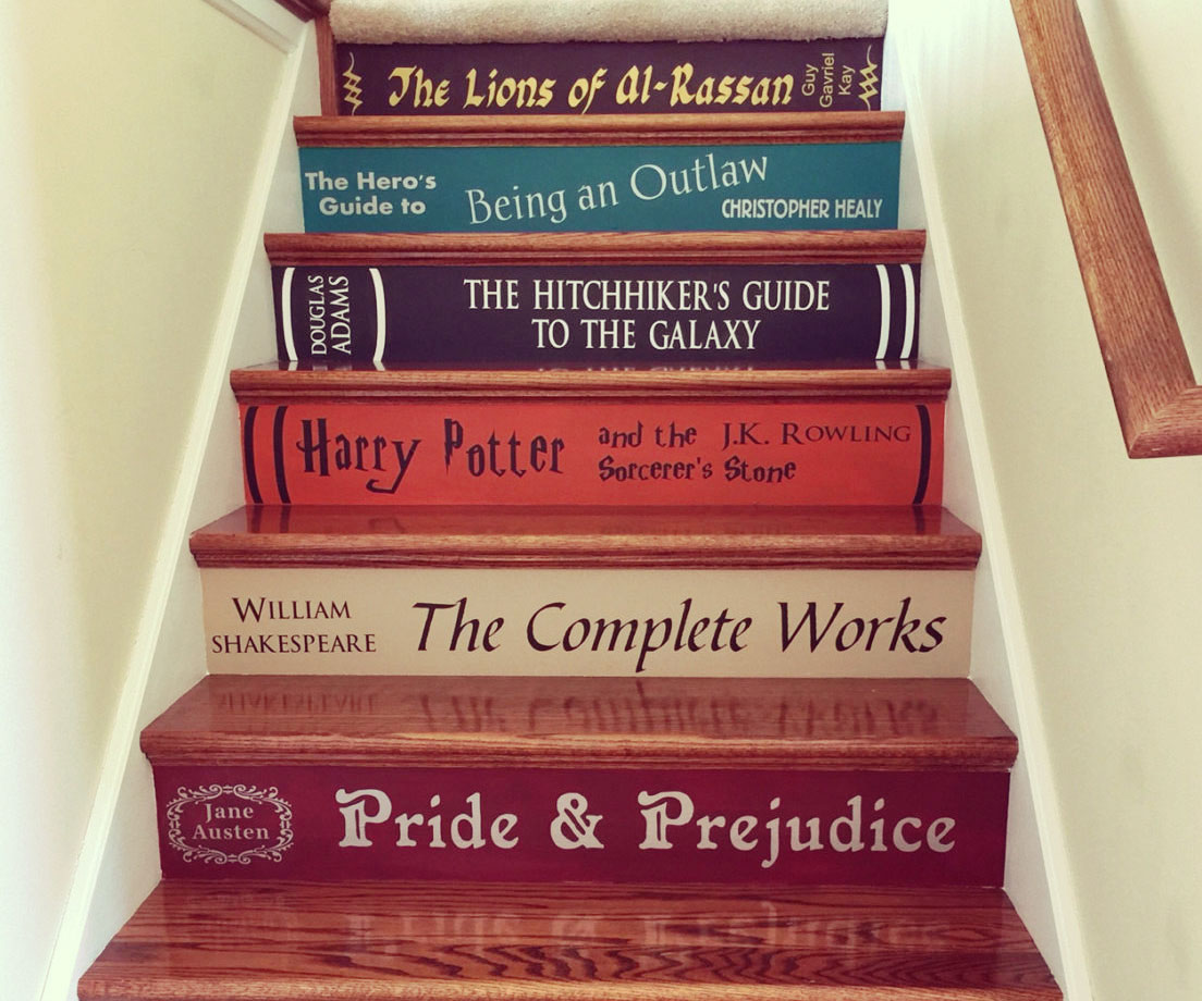 DIY Book Stairs Lettering