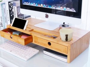 Desktop Monitor Stand Riser With Drawers | Million Dollar Gift Ideas