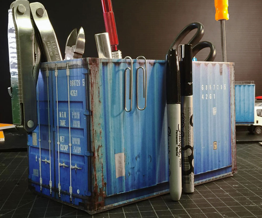 Desktop Organizing Shipping Container