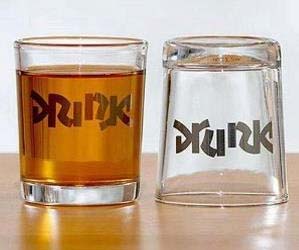 Drunk Ambigram Shot Glasses | Million Dollar Gift Ideas