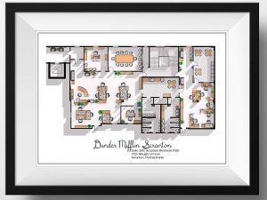 Dunder Mifflin Office Floor Plan Print | Million Dollar Gift Ideas