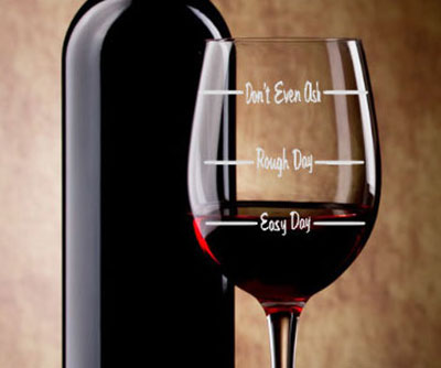 Easy Day/Rough Day Wine Glass