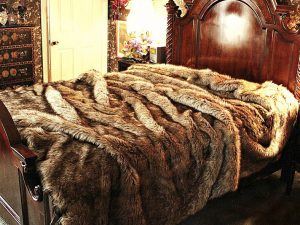 Faux Wolf Fur Bedspread | Million Dollar Gift Ideas