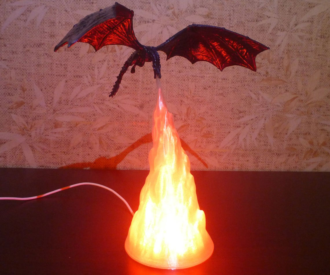 Fire Breathing Dragon Lamp