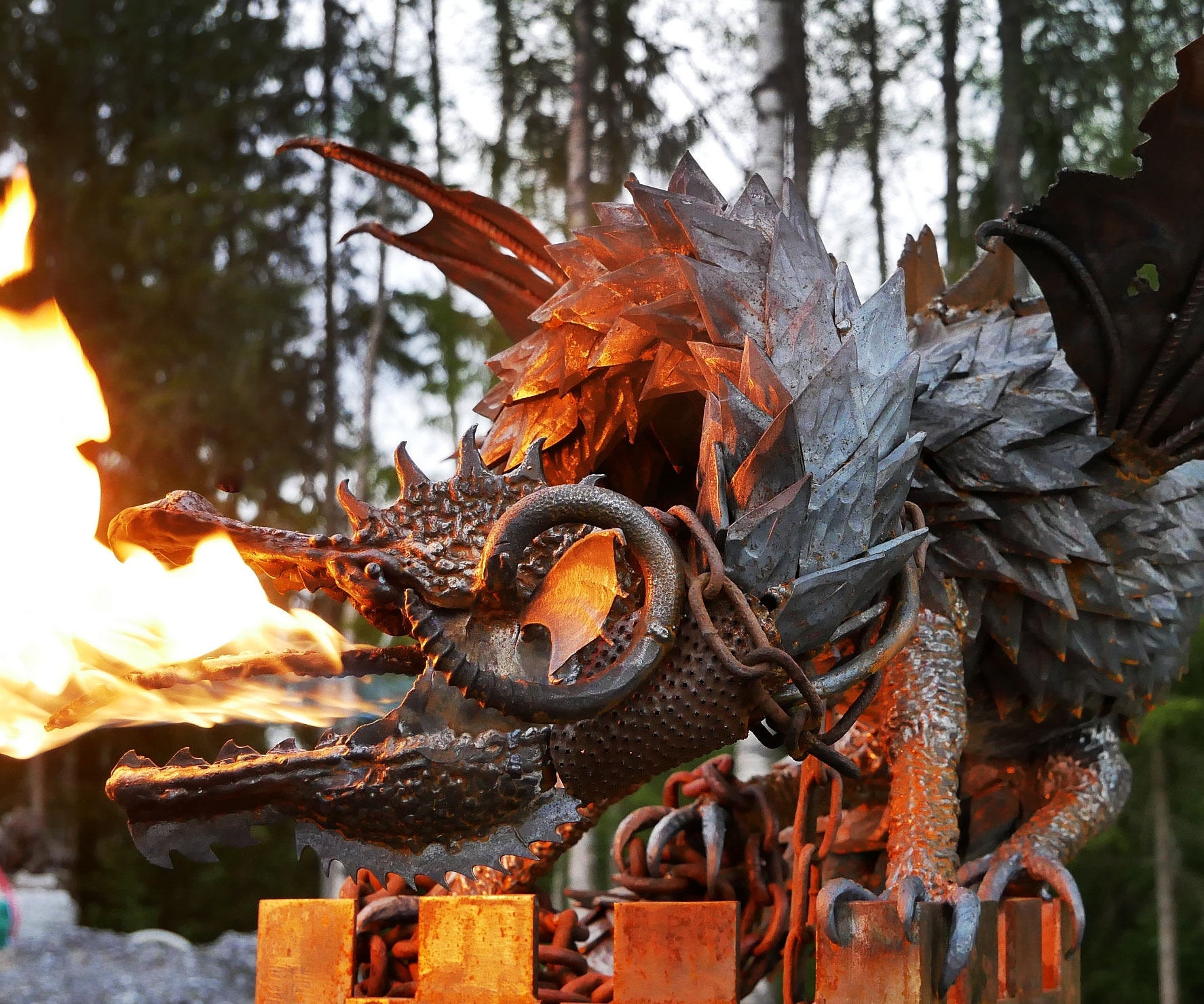 Fire Breathing Dragon Sculpture