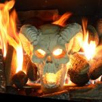Fireplace Skull Gas Log 1