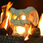 Fireplace Skull Gas Log
