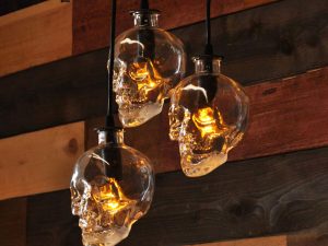 Hanging Glass Skull Ceiling Light | Million Dollar Gift Ideas