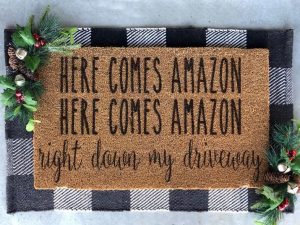 Here Comes Amazon Christmas Doormat | Million Dollar Gift Ideas
