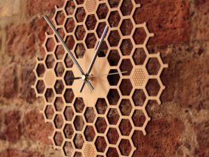 Honeycomb Inspired Wooden Wall Clock | Million Dollar Gift Ideas
