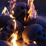Human Skull Fireplace Logs 1