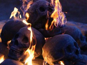 Human Skull Fireplace Logs 1