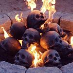 Human Skull Fireplace Logs