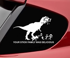 Hungry T-Rex Car Decal