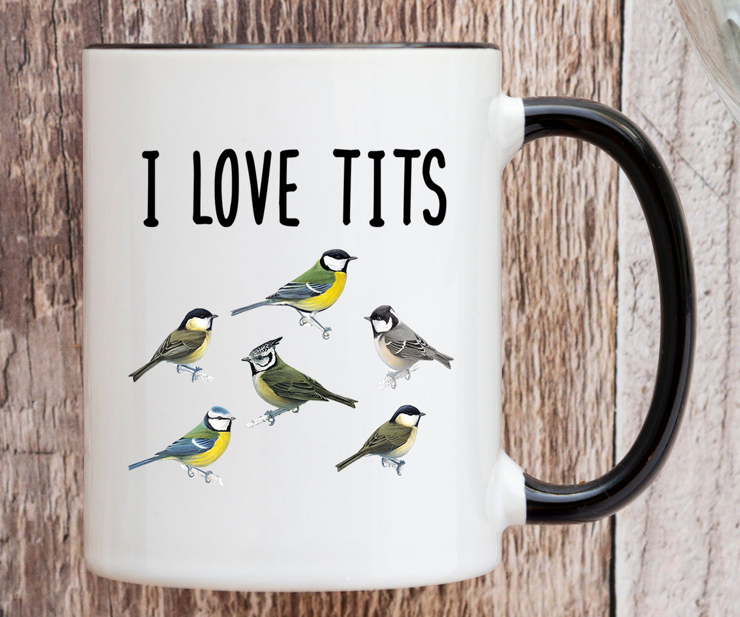 I Love Tits Bird Mug