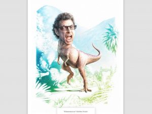 Jeff Goldblum Dino Watercolor Print 1