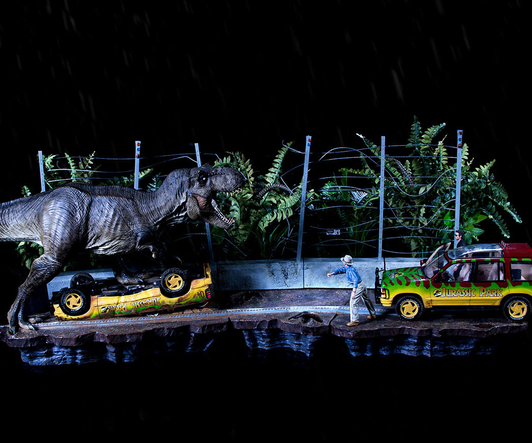 Jurassic Park T Rex Attack Diorama 1