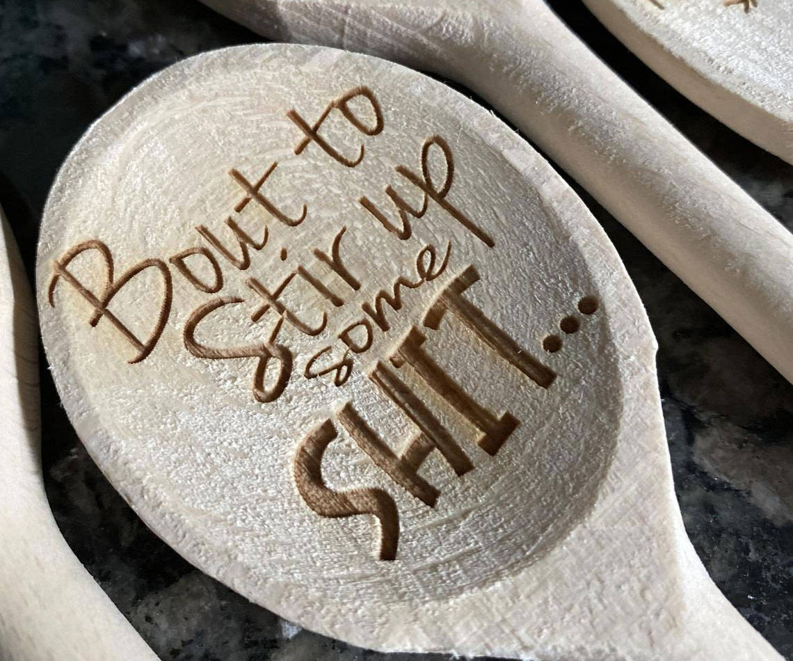 Laser Engraved Funny Wooden Spoons