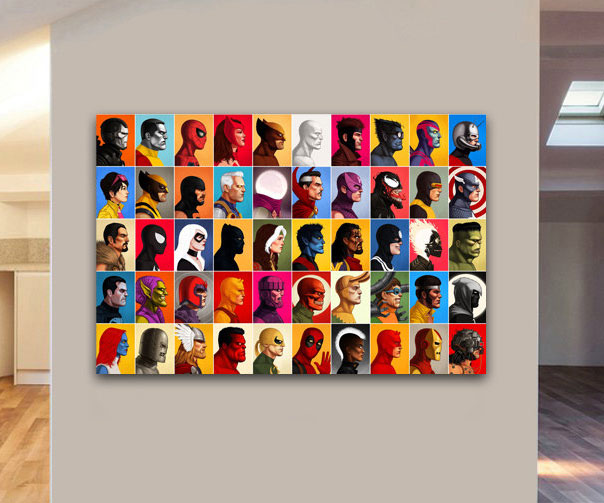 Marvel Characters Collage Painting 1