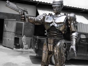 Metal Robocop Statue 1