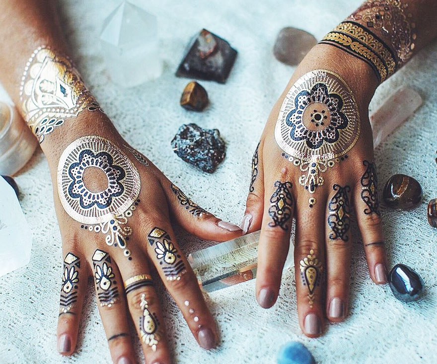 Metallic Henna Tattoos 1