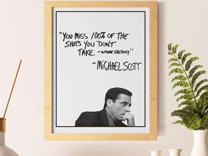 Michael Scott Motivational Quote Poster | Million Dollar Gift Ideas