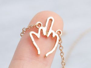 Middle Finger Pendant Necklace | Million Dollar Gift Ideas