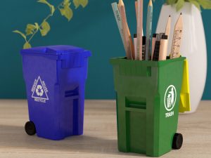 Mini Trash & Recycle Bin Pencil Holders | Million Dollar Gift Ideas