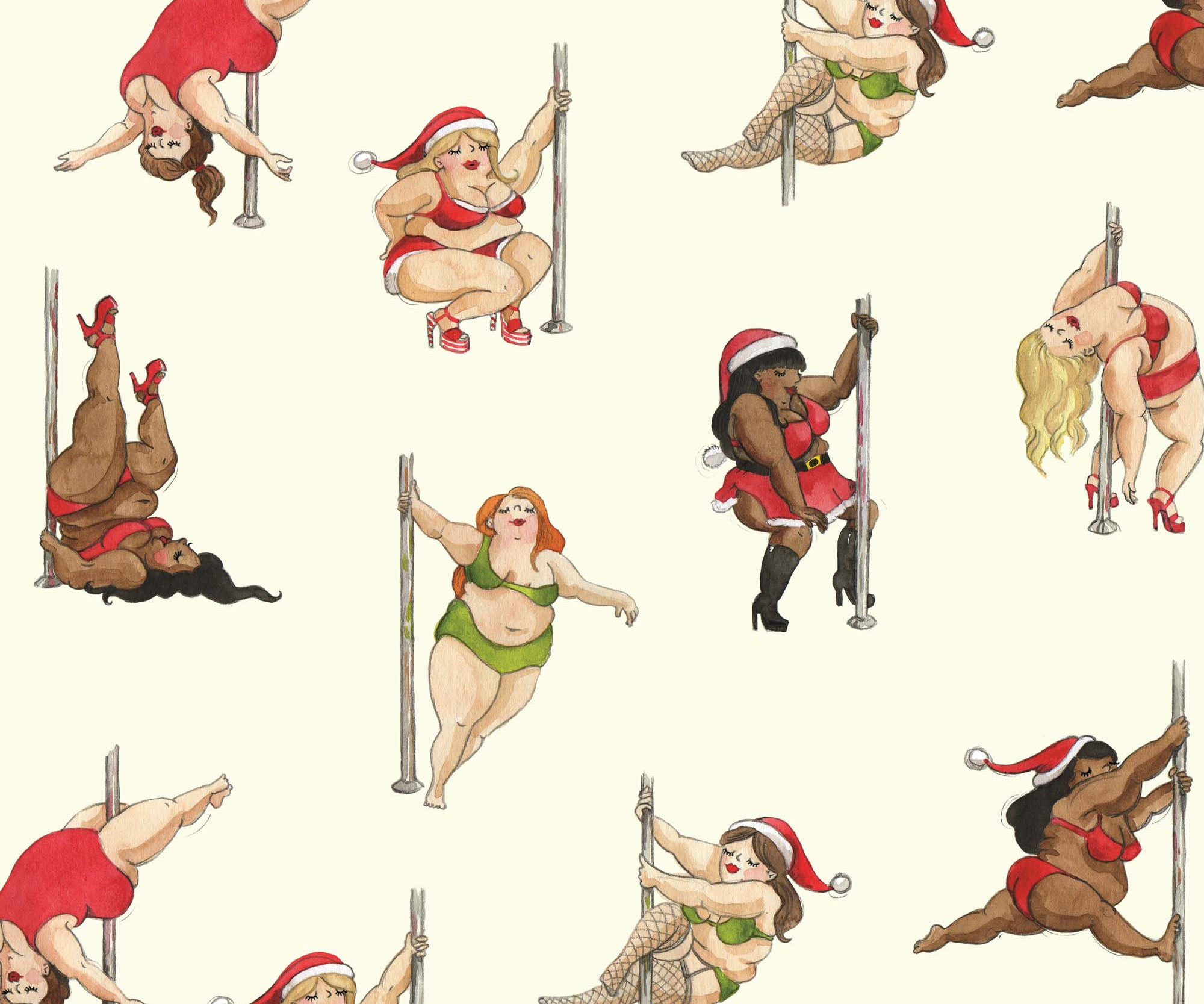 Naughty Pole Dancer Wrapping Paper 1