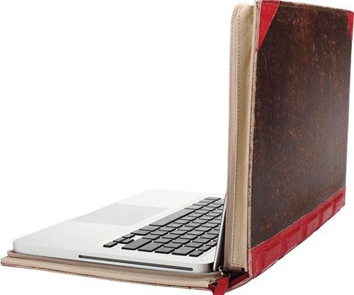 Old Leather Book Laptop Case