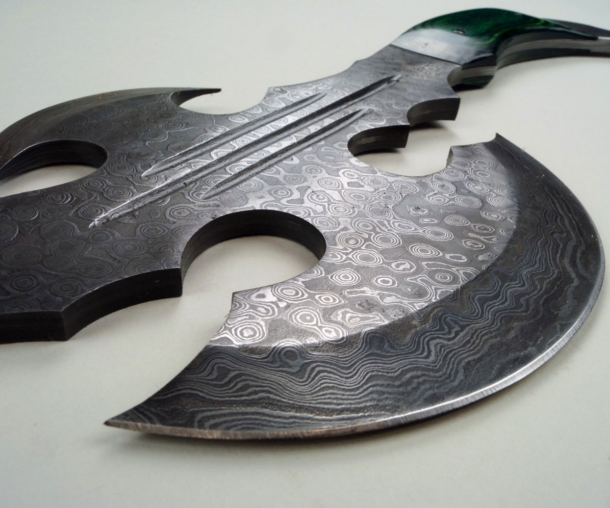 One Handed Damascus Axe