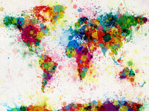Paint Splatter Map Of The World 1
