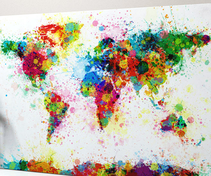 Paint Splatter Map Of The World