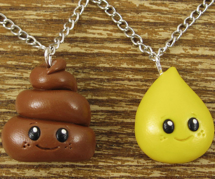 Pee And Poop Emoji BFF Necklaces
