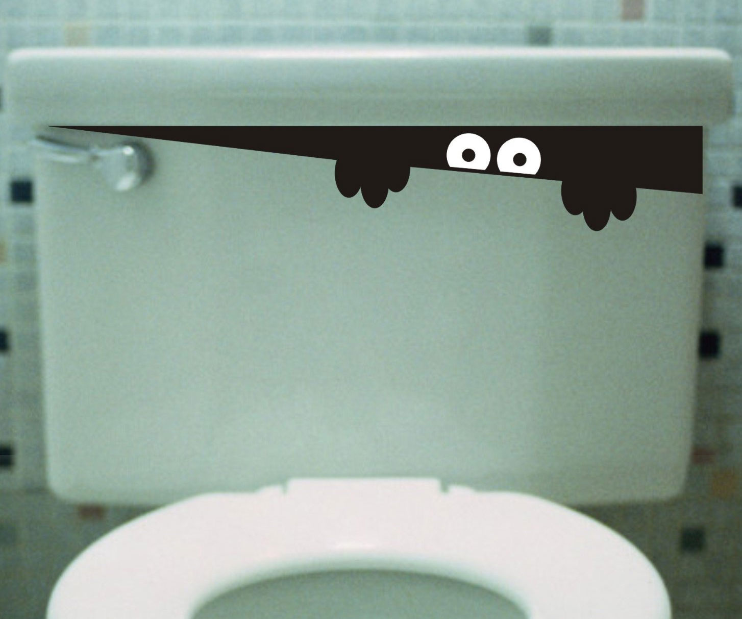 Peeking Toilet Monster Decal