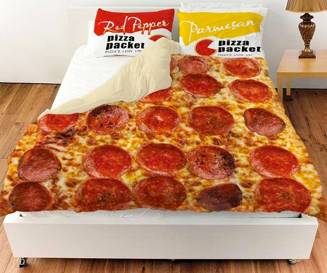 Pepperoni Pizza Bed Cover