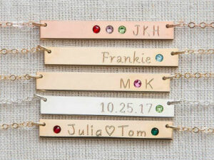 Personalized Birth Stone Bar Necklaces | Million Dollar Gift Ideas