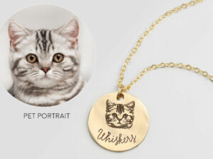 Personalized Cat Portrait Necklace | Million Dollar Gift Ideas