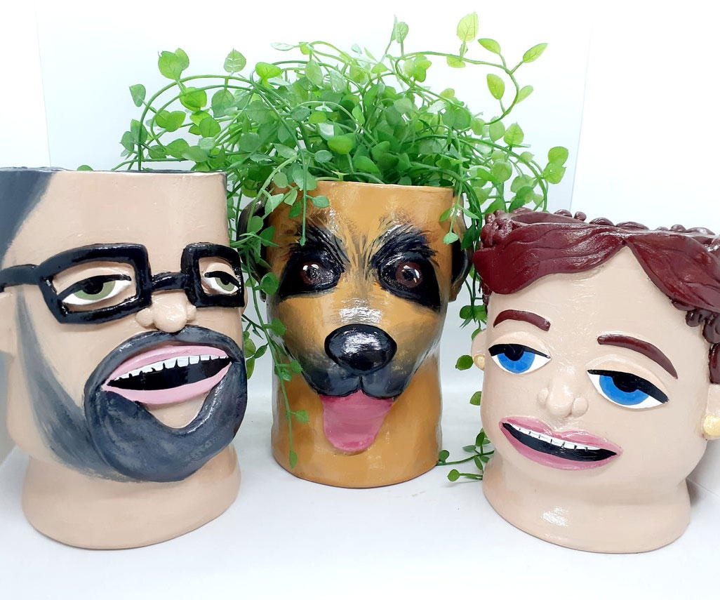 Personalized Face Plant Pots